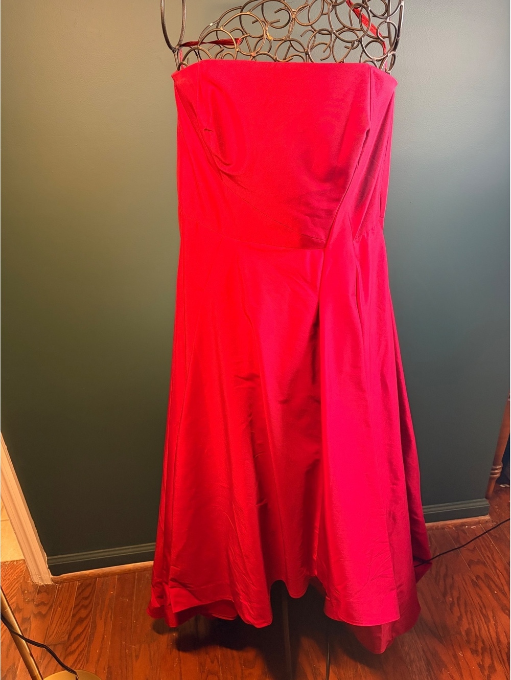 White House Black Market Red Strapless Midi Maxi Formal Cocktail Dress Size 12